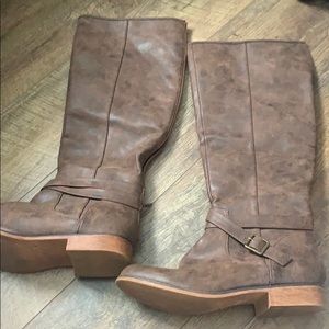 Brown high boots